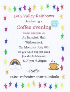 Lyth Valley Rainbows Coffee Evening